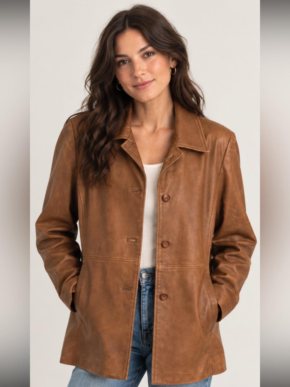 Danier Women's Cognac Leather Jacket